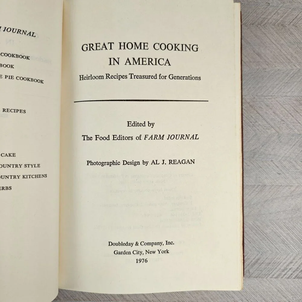 Great Home Cooking In America By Farm Journal 1976 Hardcover First Edition